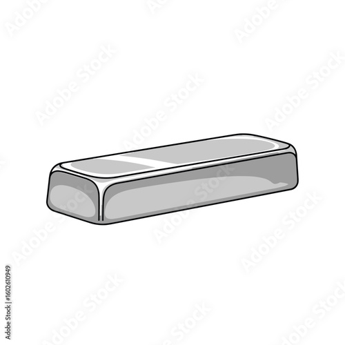 Polished metal bar with rounded corners showing reflective surface