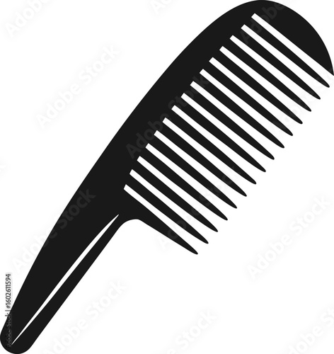 Black comb vector icon graphic isolated on white background hair styling tool