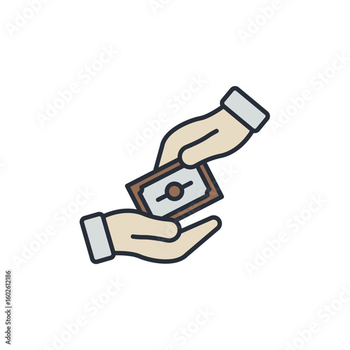 donation icons isolated on White Background. Flat style design