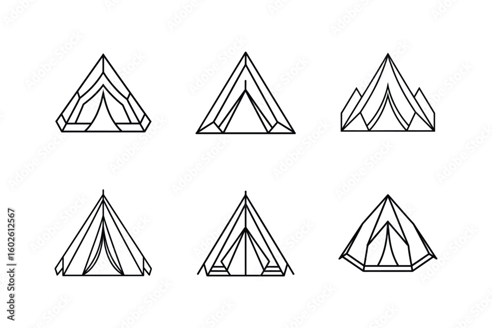 base camp tent icon line art vector illustration base camp tent icon line art vector illustration