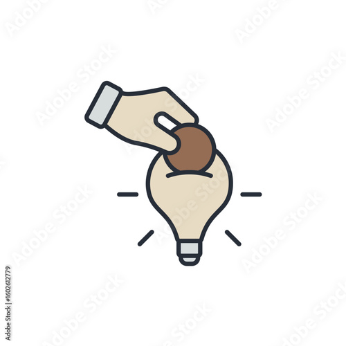 idea donation icons isolated on White Background. Flat style design
