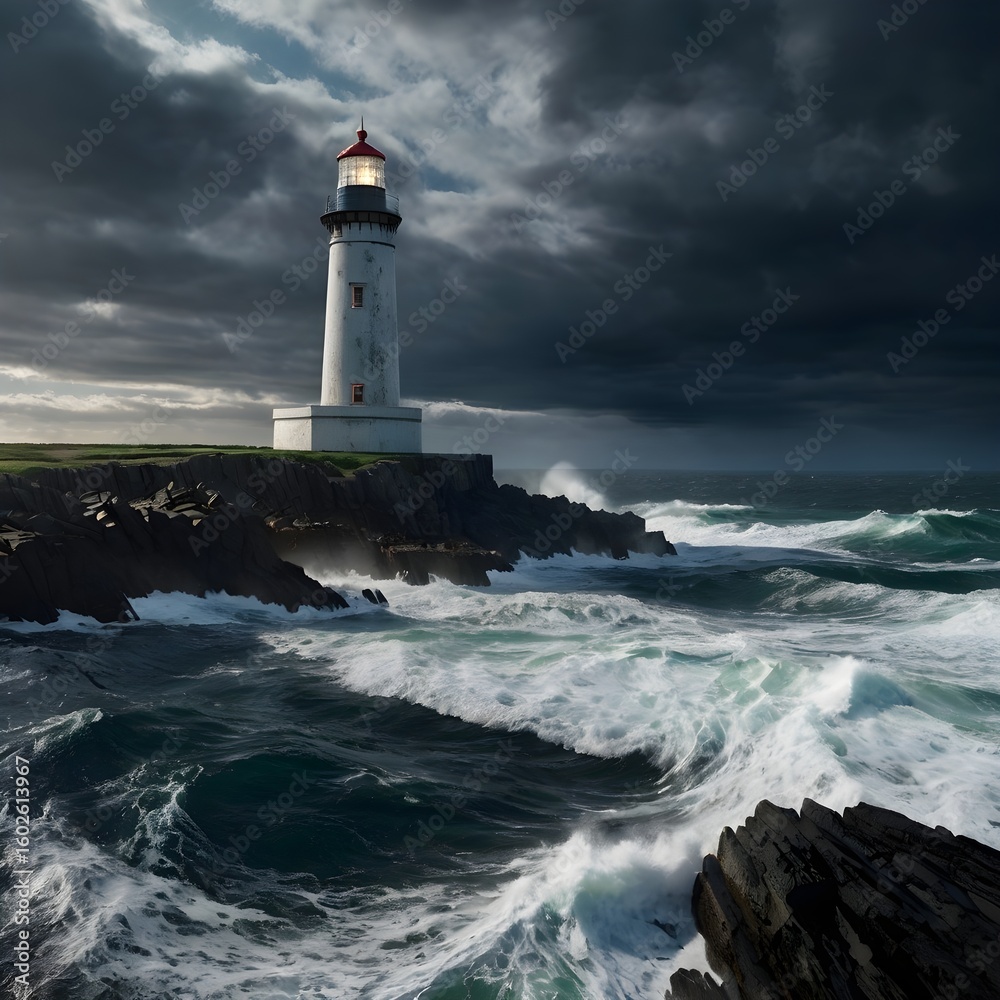 Obraz premium lighthouse on the rocks