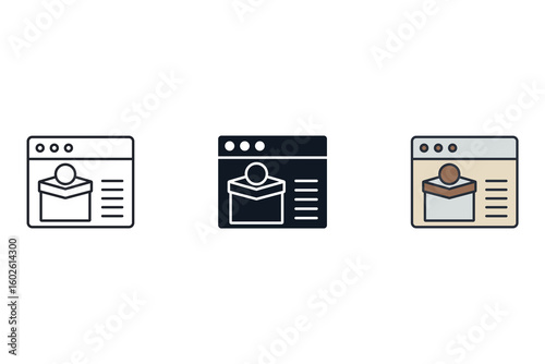 online donation icons isolated on White Background. Flat style design