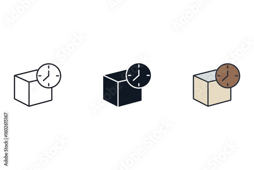 donation time limit icons isolated on White Background. Flat style design