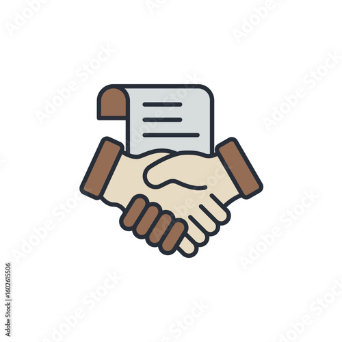 agreement icons isolated on White Background. Flat style design