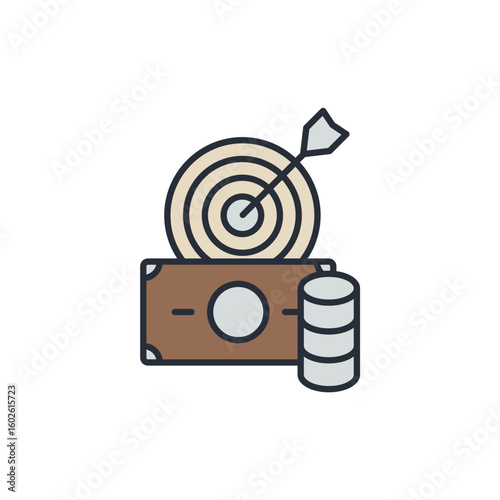 crowdfunding target icons isolated on White Background. Flat style design