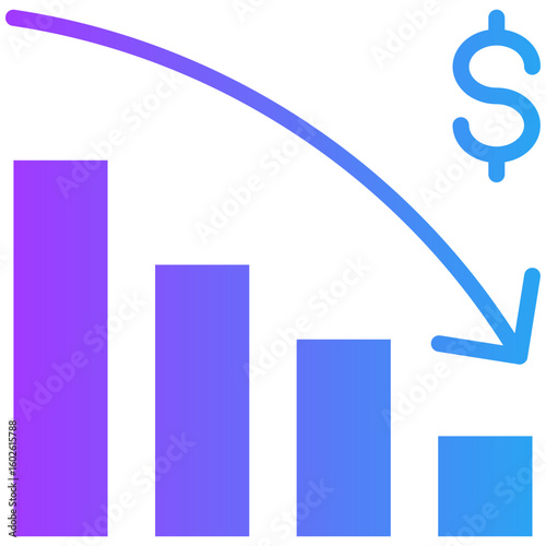 Bankrupt icon for accounting and finance business, website, application, printing, document, poster design, etc