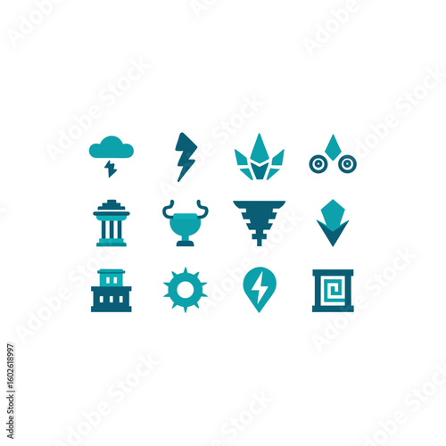  different ancient storm relic icons set 