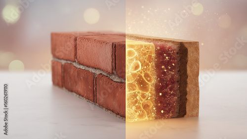 This Biocement bricks showcase innovative building materials with living elements.