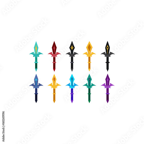  different arcane ritual dagger icons set 