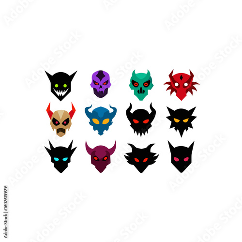  different cursed dream mask icons set  