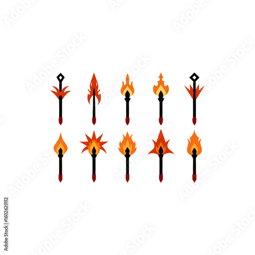 different cursed flame blade icons set on white