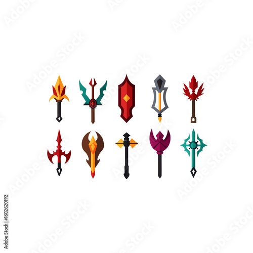 different cursed relic blade icons set on white