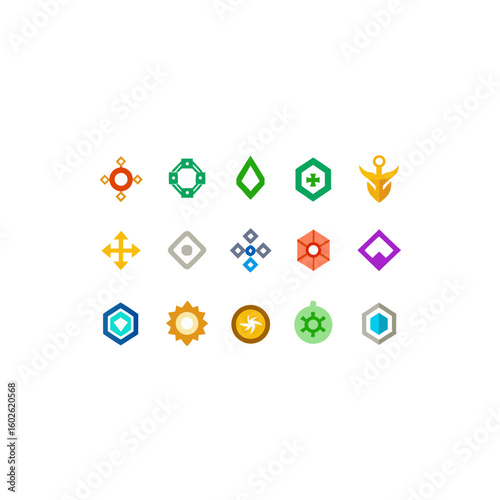 different elemental chain relics icons set on w