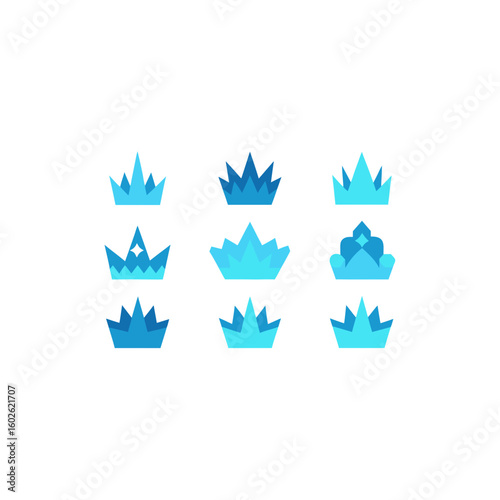  different frozen relic crown icons set on white