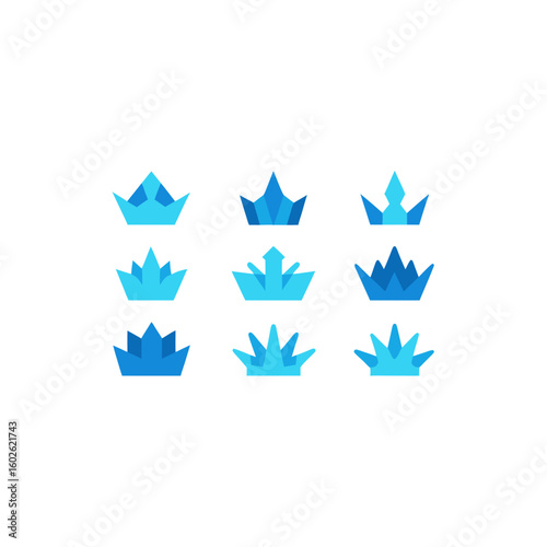  different frozen relic crown icons set on white
