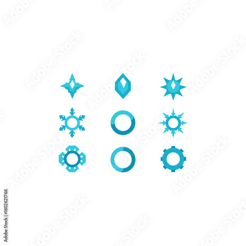 different frozen relic ring icons set on white 
