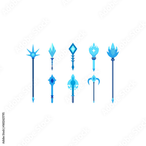  different frozen relic staff icons set on white
