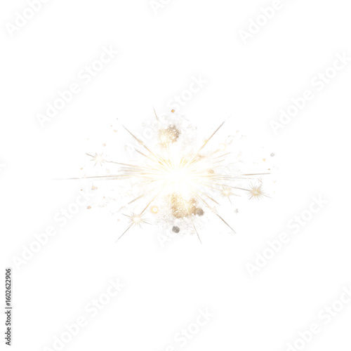 Exploding Brilliant Sparkler Fireworks Show with Sparkling Glittering Particles