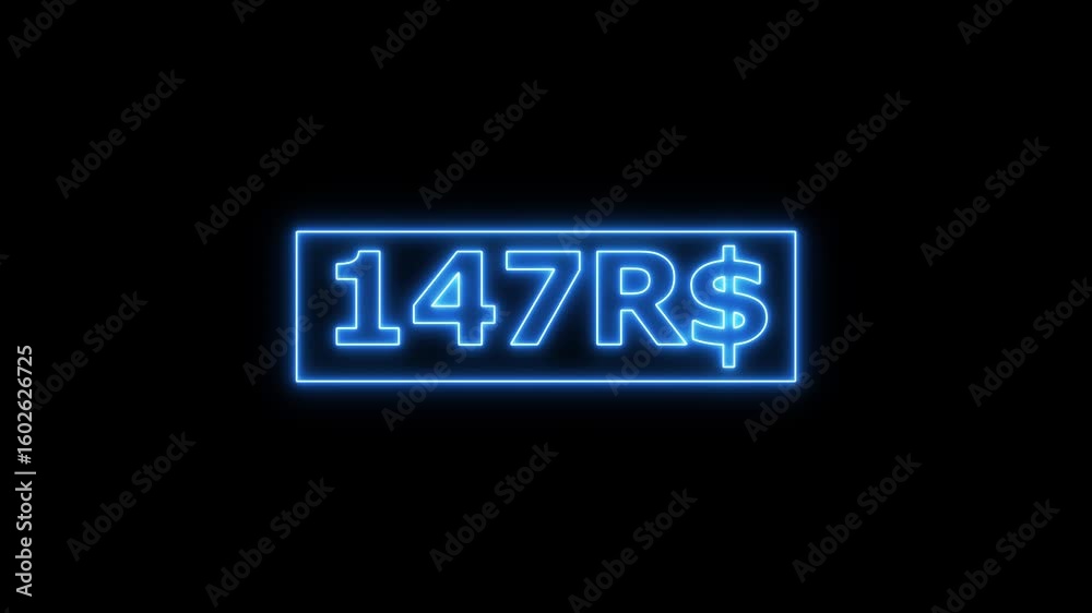 Glowing digits light up the screen as Brazilian Real counts from zero to 800 in a sleek neon effect — perfect for modern money visuals.