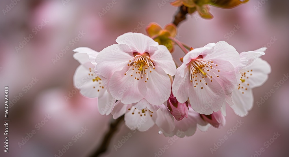 Fototapeta premium Closeup of pink cherry blossoms