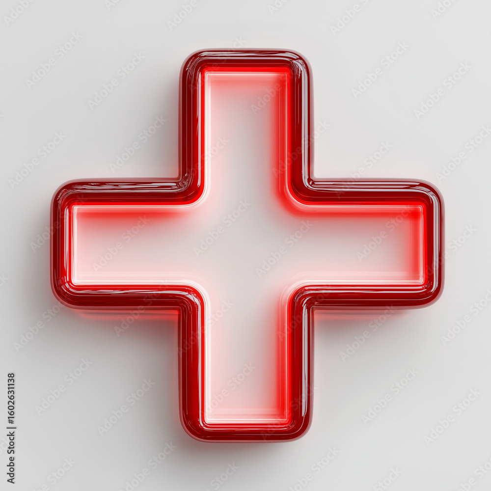 Obraz premium red plus sign for medical 