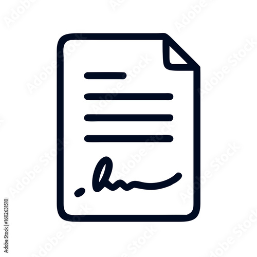 Document with handwritten signature and lines for text  