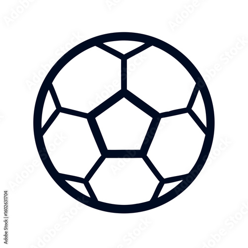 Soccer ball icon in minimalist design with black outline  