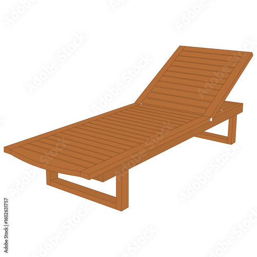 kids drawing Vector illustration sun lounger cartoon isolated