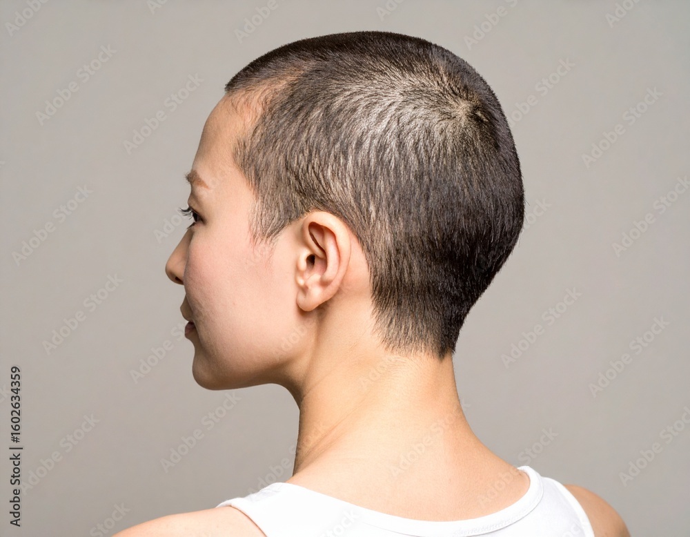 Fototapeta premium 坊主頭の女性 Generated image