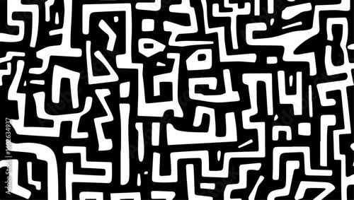 Monochrome Motion: Organic and Geometric Abstract Patterns