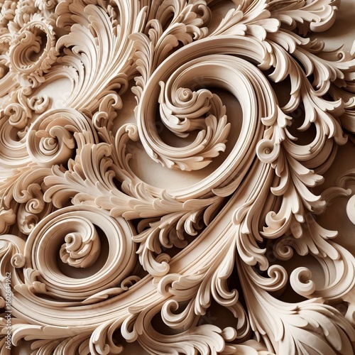Curves Rococo detailing with ornate foliage carvings