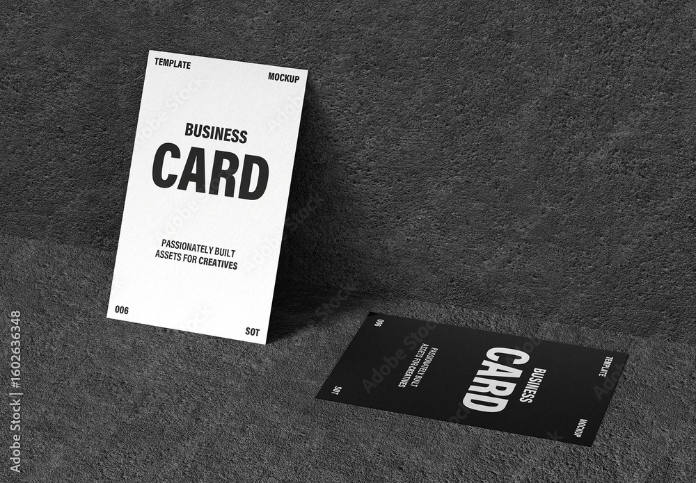 Rough Paper Double 85x55mm Business Card Mockup Stock Template | Adobe ...