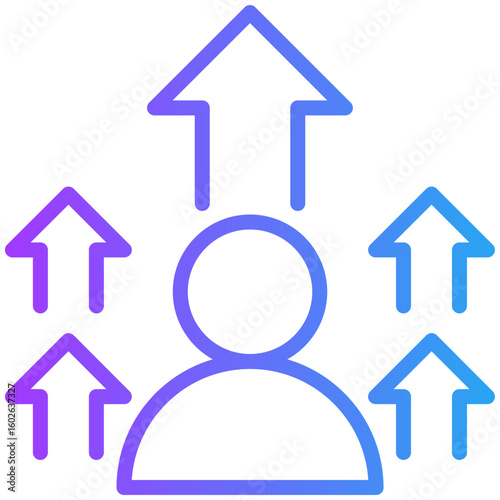 Self improvement icon for management productivity, business, website, application, printing, document, poster design, etc