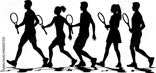 Tennis, players,  vector bundle
