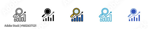 Trend Analysis  Icon Set Multiple Style Collection