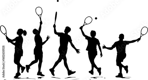 Tennis, players,  vector bundle