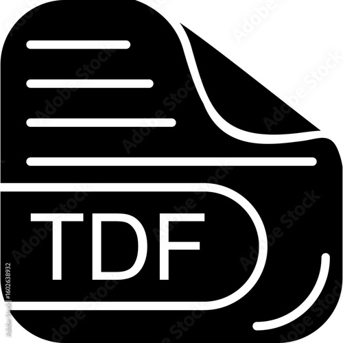 Foto TDF File Solid Icon