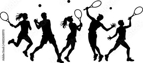 Tennis, players,  vector bundle