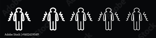 Trembling icon.  Line graphics illustration symbol