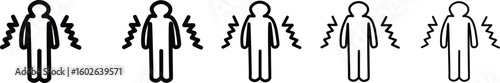 Trembling icon.  Line graphics illustration symbol