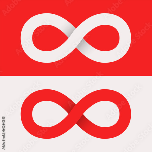 Infinity sign. Infinity symbol. Set of 3d icons. Vector clipart