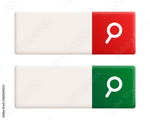 3d Search bar. Search icon. Vector element for web design.
