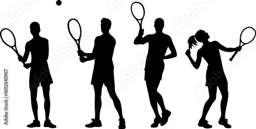 Tennis, players,  vector bundle