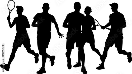 Tennis, players vector bundle