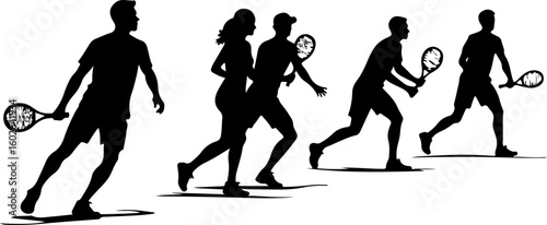 Tennis, players vector bundle