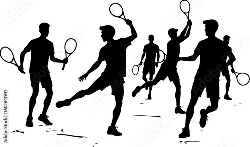 Tennis, players vector bundle