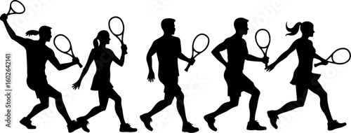 Tennis, players vector bundle