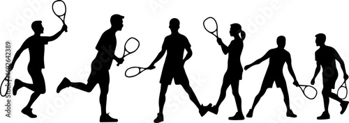 Tennis, players vector bundle