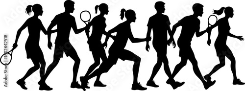 Tennis, players vector bundle